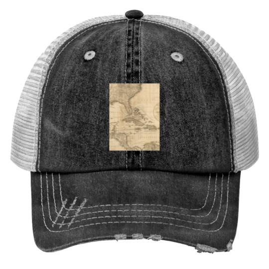 Discover vintages Map of the Carribbean and Gulfs of Mexico Print Trucker Hats