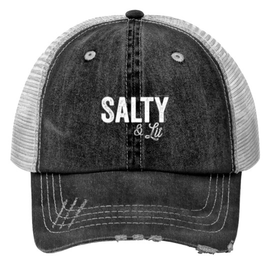 Discover Salty and Lit - Matthew 513-14 Print Trucker Hats