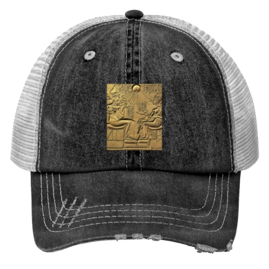 Discover Egyptian God's - Nefertiti - Isis - Horus -Papyrus - Ancient Egyptian deities 117 Print Trucker Hats