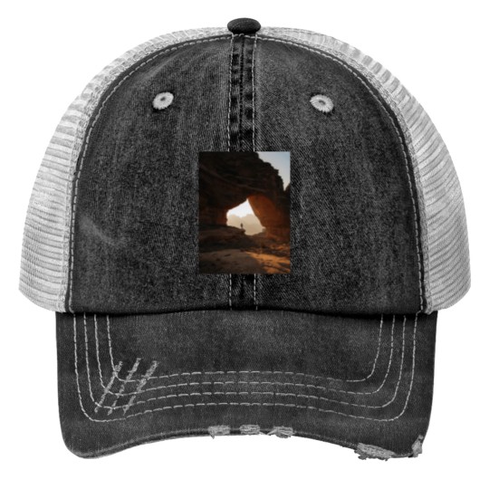 Discover The man Unders the cave Print Trucker Hats