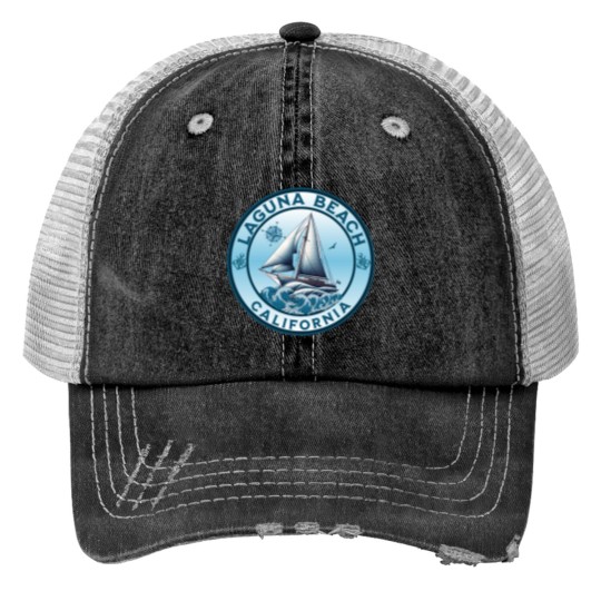 Discover Laguna Beach californias Nautical Print Trucker Hats
