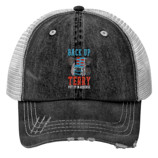 Discover Back Up Terry Put It In Reverse 4th July usas flags Fireworks Print Trucker Hats