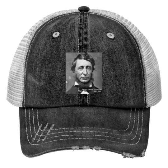 Discover Thoreau Gifts - Henry David Thoreau Portrait Gift Ideas for Literature Teachers Librarians &amp Print Trucker Hats