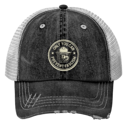 Discover Vintage Smokey The Resist Bear Only You Can Prevent Fascism Unisex Print Trucker Hats