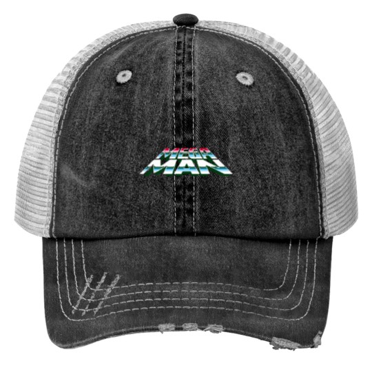 Discover Megaman logo Print Trucker Hats