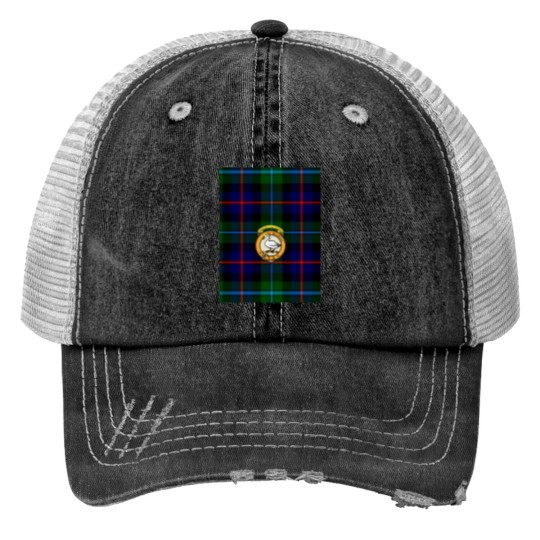 Discover Campbell of Cawdor Scottish Tartan and Crest Print Trucker Hats