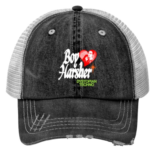 Discover Boy Harsher Dystopian Techno Print Trucker Hats