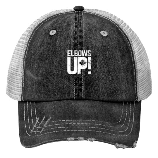 Discover ELBOWS UP! CANADA Print Trucker Hats