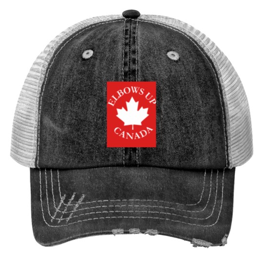 Discover Elbows Up Canada Print Trucker Hats