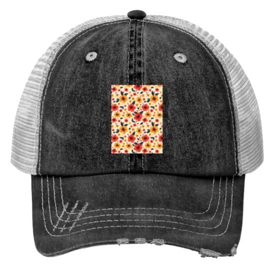 Discover Hawaiian hibiscus Print Trucker Hats