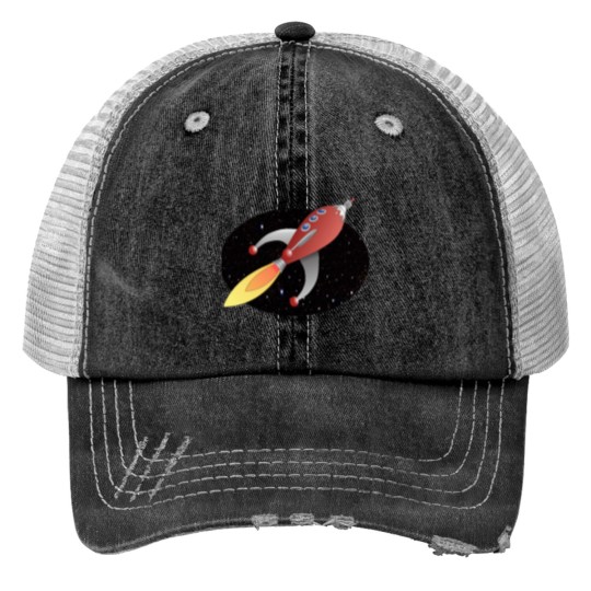 Discover Cartoon rockets - spaces travel Classic Print Trucker Hats