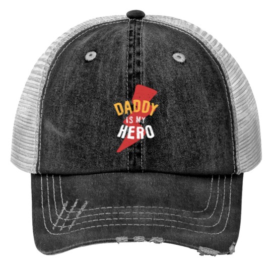 Discover Daddy is my heros Essential Print Trucker Hats