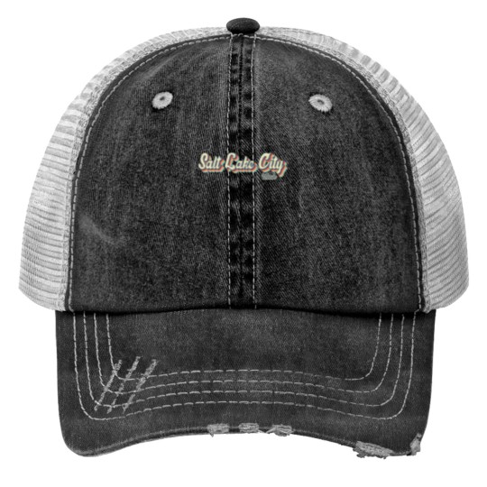 Discover Salt lakes City Utah Retro vintages 70s rainbows Classic Print Trucker Hats