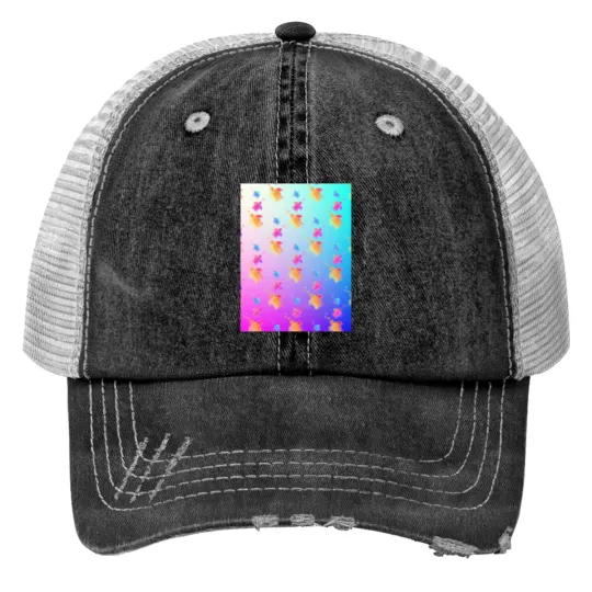 Discover Colorful Turtles Pattern- Print Trucker Hats