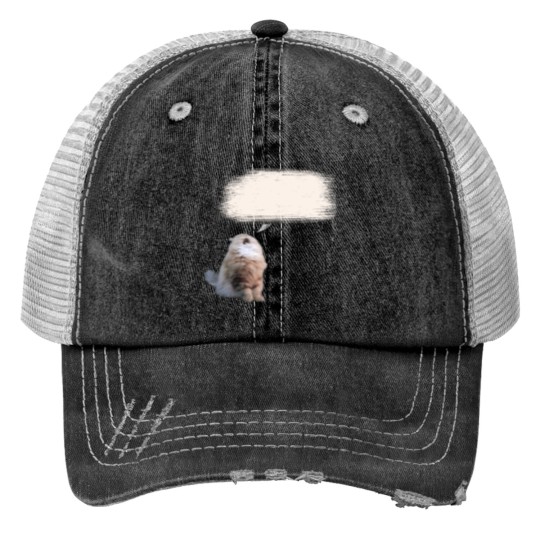 Discover 1282 Smudge Kitty. Label Your Stuff Meooooooow Active T-Shirt Print Trucker Hats