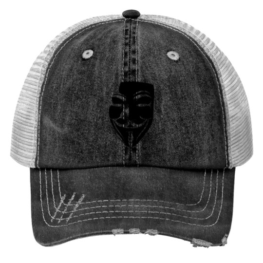 Discover V for Vendetta Print Trucker Hats