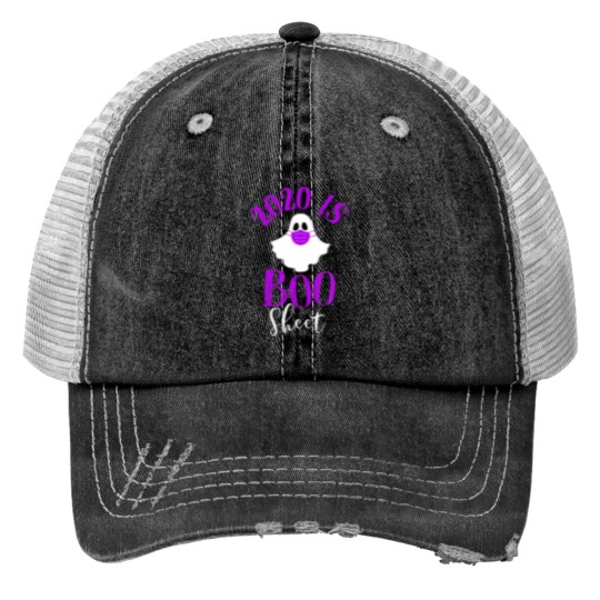 Discover Halloween Humor 2020 Is Boo Sheet Funny Face Mask Print Trucker Hats