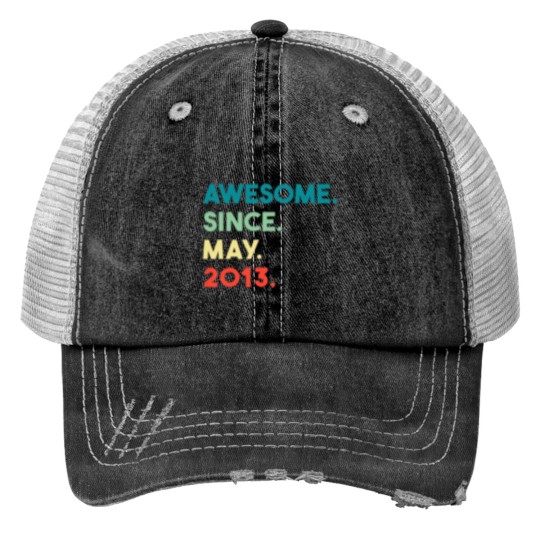 Discover Kids 9Th Birthday Gifts 9 Year Boy Girl Awesome Si Print Trucker Hats