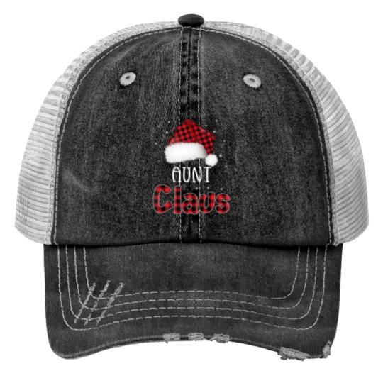 Discover Womens Funny Santa Aunt Claus Christmas Matching F Print Trucker Hats