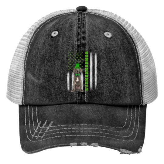 Discover Dane Saint Patrick's Day American Flag Dogs Lover Print Trucker Hats