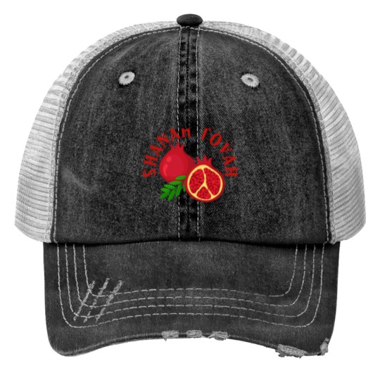 Discover Rosh Hashanah Shanah Tovah Pomegranates Print Trucker Hats