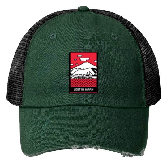 Discover Lost in Japan Print Trucker Hats