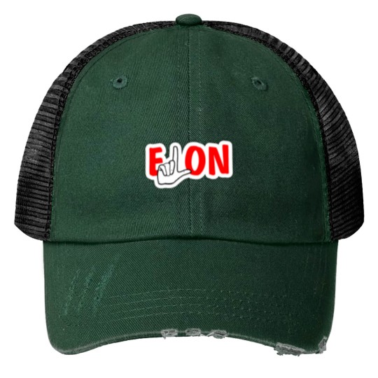 Discover Elon Musk Loser teslas Bumper Print Trucker Hats