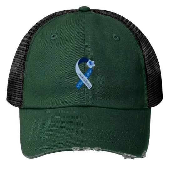 Discover Hydrocephalus Awareness - Hydrocephalus Ribbon Print Trucker Hats