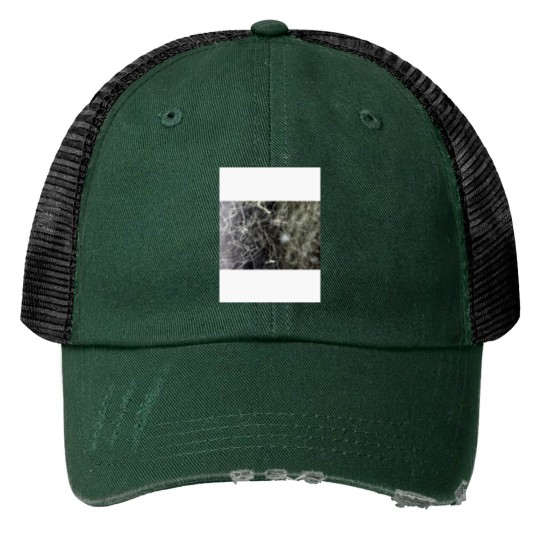 Discover Hot Fuzz in White abstracts Effects 1 Print Trucker Hats
