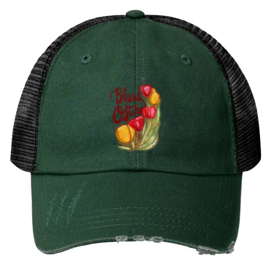 Discover blesseds Ostara Print Trucker Hats