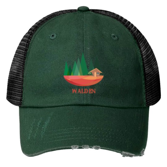 Discover Walden - Thoreau s little wood house between the forest Print Trucker Hats
