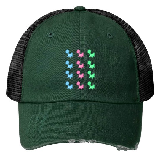 Discover Cute Dinosaur Set Print Trucker Hats