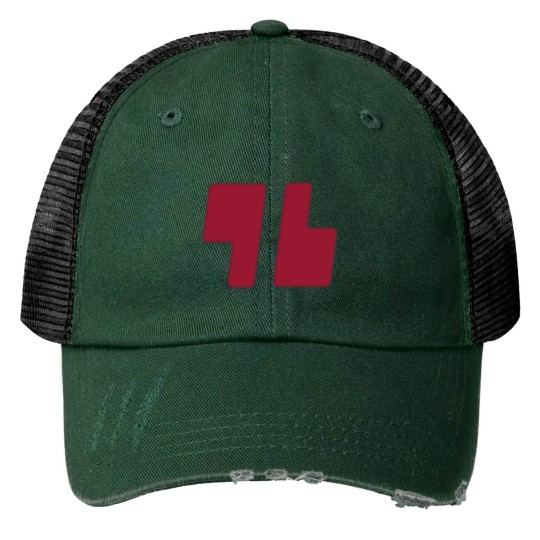 Discover Trainer Red Print Trucker Hats