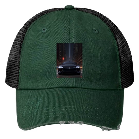 Discover teslas Bumper darks Print Trucker Hats