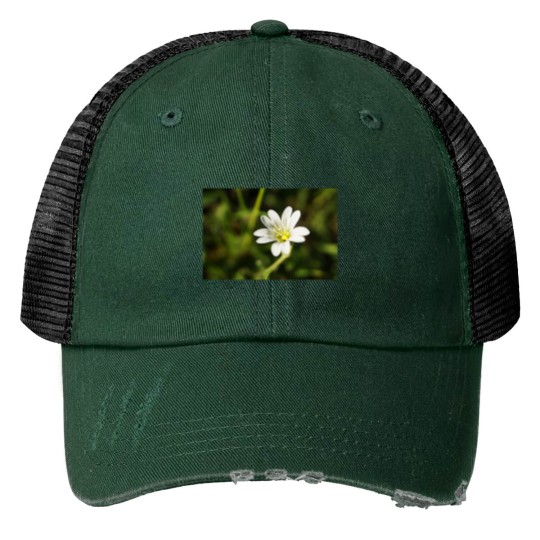 Discover White Flower - European chickweed Premium Scoop Print Trucker Hats