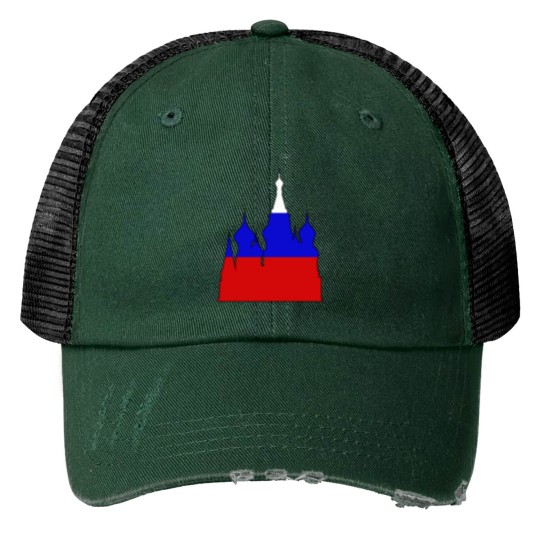 Discover Russiass - Saint Basil's Cathedral (Flag) _010 Print Trucker Hats