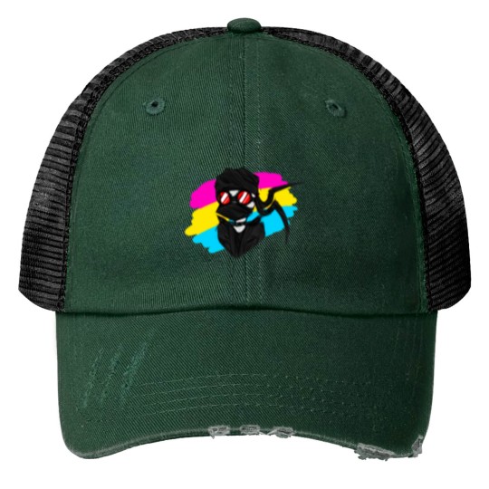 Discover Pansexual Prides hank Madnesss combat Print Trucker Hats