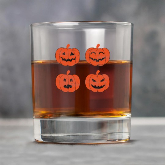 Discover Vintage Look Jack-O-Lantern Pumpkin Halloween Rock Glasses