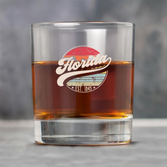 Discover Retro Florida Home State FL Cool 70s Style Sunset Rock Glasses