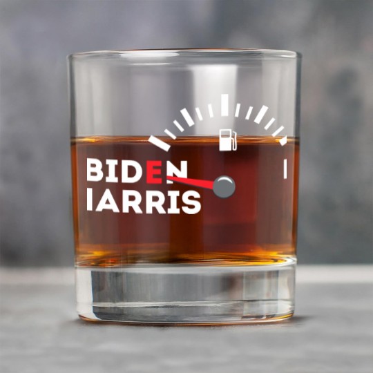 Discover Funny Biden Gas Rock Glasses | Empty Fuel Tank Gas Shortage Rock Glasses