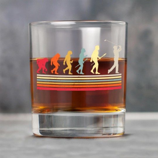 Discover Retro Golf Evolution Gift For Golfers & Golf Players Rock Glasses