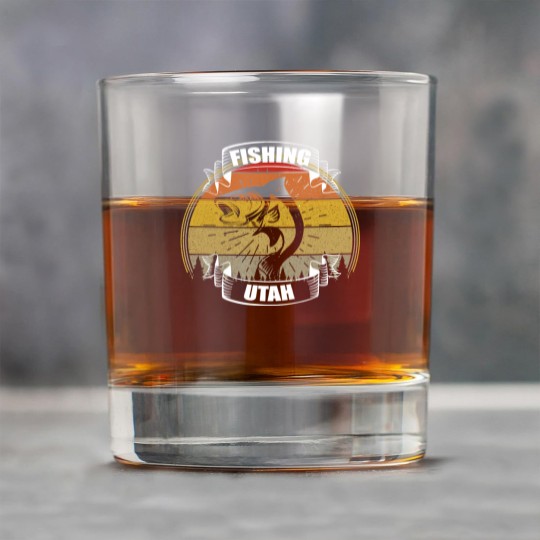 Discover Vintage Sunset Trees Fishing Utah Rock Glasses