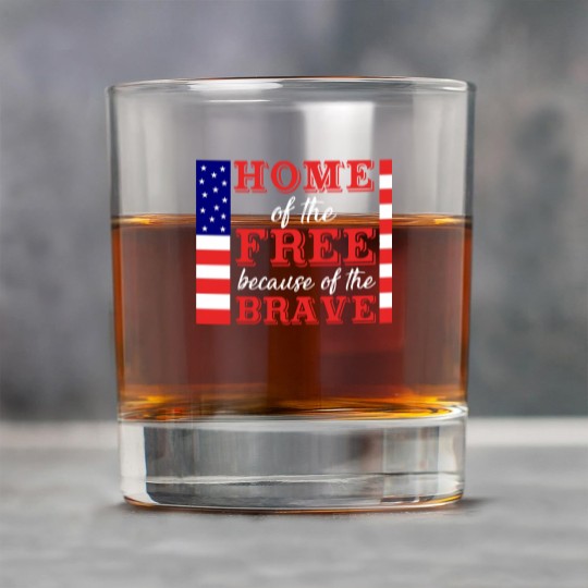 Discover Liberal Rock Glasses, Home Of The Free Because Of The Brave Rock Glasses, Patriotic Rock Glasses, 4th Of July Rock Glasses, Military Wife, Independence Day Rock Glasses
