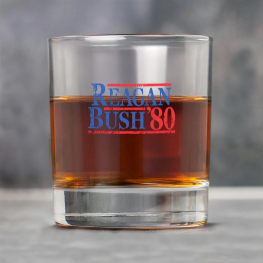 Discover Vintage Ronald Reagan George Bush 1980 Rock Glasses