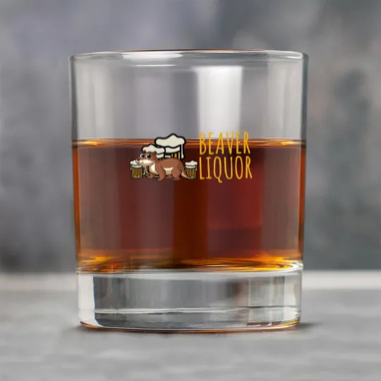 Discover Funny Beaver Liquor Animal Pun Beer Lover Drinking Rock Glasses
