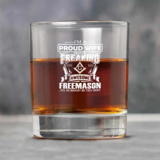 Discover Freemason - PRoud Wife Of A Freemason Rock Glasses