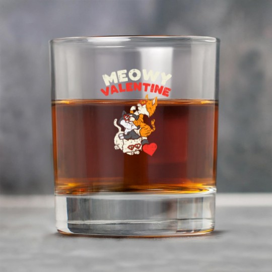 Discover Meowy Valentine Cats Kitten Cat Valentines Day Rock Glasses
