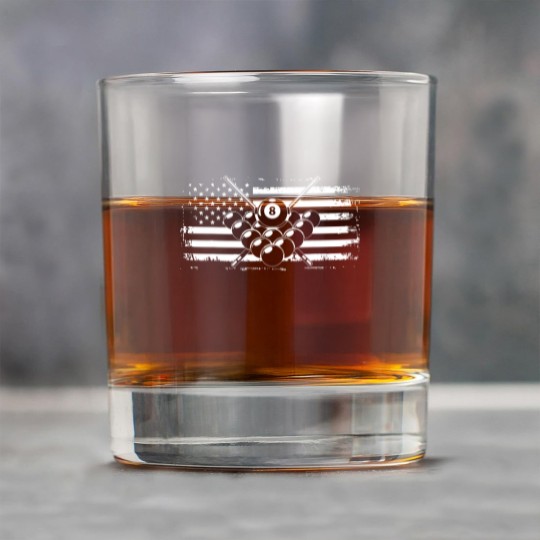Discover Billiards Pool American Flag Rock Glasses
