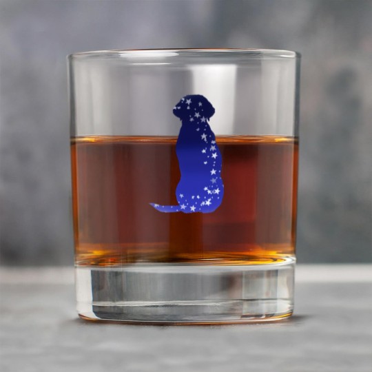 Discover Cosmic dog silhouette in blue with stars Rock Glasses