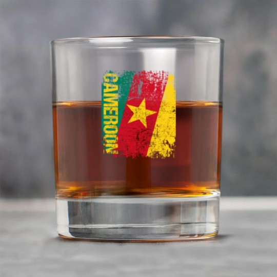 Discover Cameroon Flag Vintage Distressed Rock Glasses